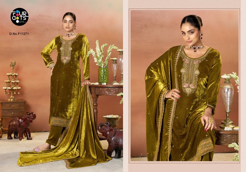Standard By Fourdots Makhamal Velvet Dress Material